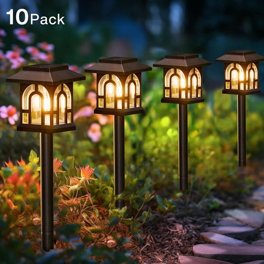 6/10 Pack Solar Pathway Lights Outdoor, Solar Landscape Path Yard Lights, Auto On/Off , for Outside Yard Lawn Patio Walkway